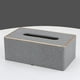 thumbnail image 5 of Cajas de pañuelos de cuero PU soporte rectangular gris JM, 5 of 5