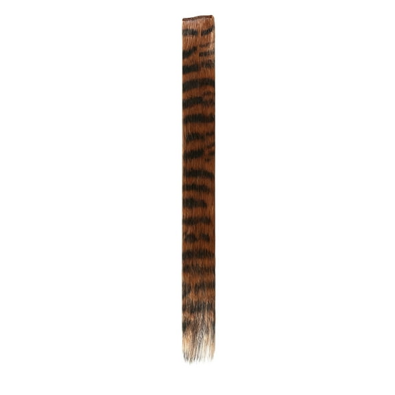 Synthetic Tail Clip-In Hair Extensions 18 Inch - Printed Stripe Design for Volume & Style, Fun Daily Use Hairpiece in Assorted Colorsï¼Brown
