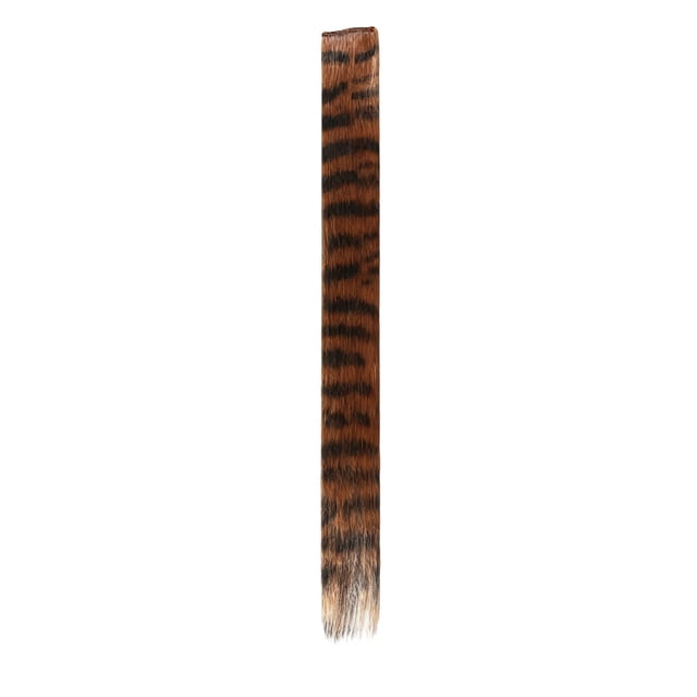 SIfdSeng Christmas Gifts Tail Hair Extensions 18 Inch Stripe Printed Piece Synthetic Straight Clip In Hair Extensions for Daily Use Random Color