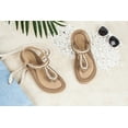thumbnail image 3 of Haute Edition Women's Bohemian Beaded Elastic Slip on Comfort Sandals, 3 of 3