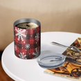 thumbnail image 3 of 12oz Coffee Tumblers Red and Black Christmas Snowflake Pattern Stainless Steel Vacuum Insulated Travel Tumbler Coffee Cups Mug with Lid and Straw with Cleaning Brush for Cold & Hot Drinks, 3 of 5
