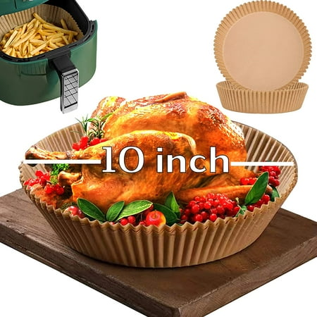 

10 Inch Air Fryer Disposable Paper Liner [ XXL Size] Air Fryer Parchment Paper Liners for 7QT Air Fryer Non-stick Food Grade Baking Paper (50PCS)