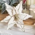thumbnail image 4 of Decoración de Navidad Injueey Flor de Terciopelo Brillante 26CM Rojo Dorado Kits de decoración para fiestas vino tinto, 4 of 6