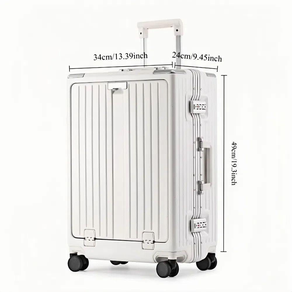 20-Inch Adult Carry On Suitcase with Wheels, Top Opening, Aluminum Frame, TSA Lock, Black