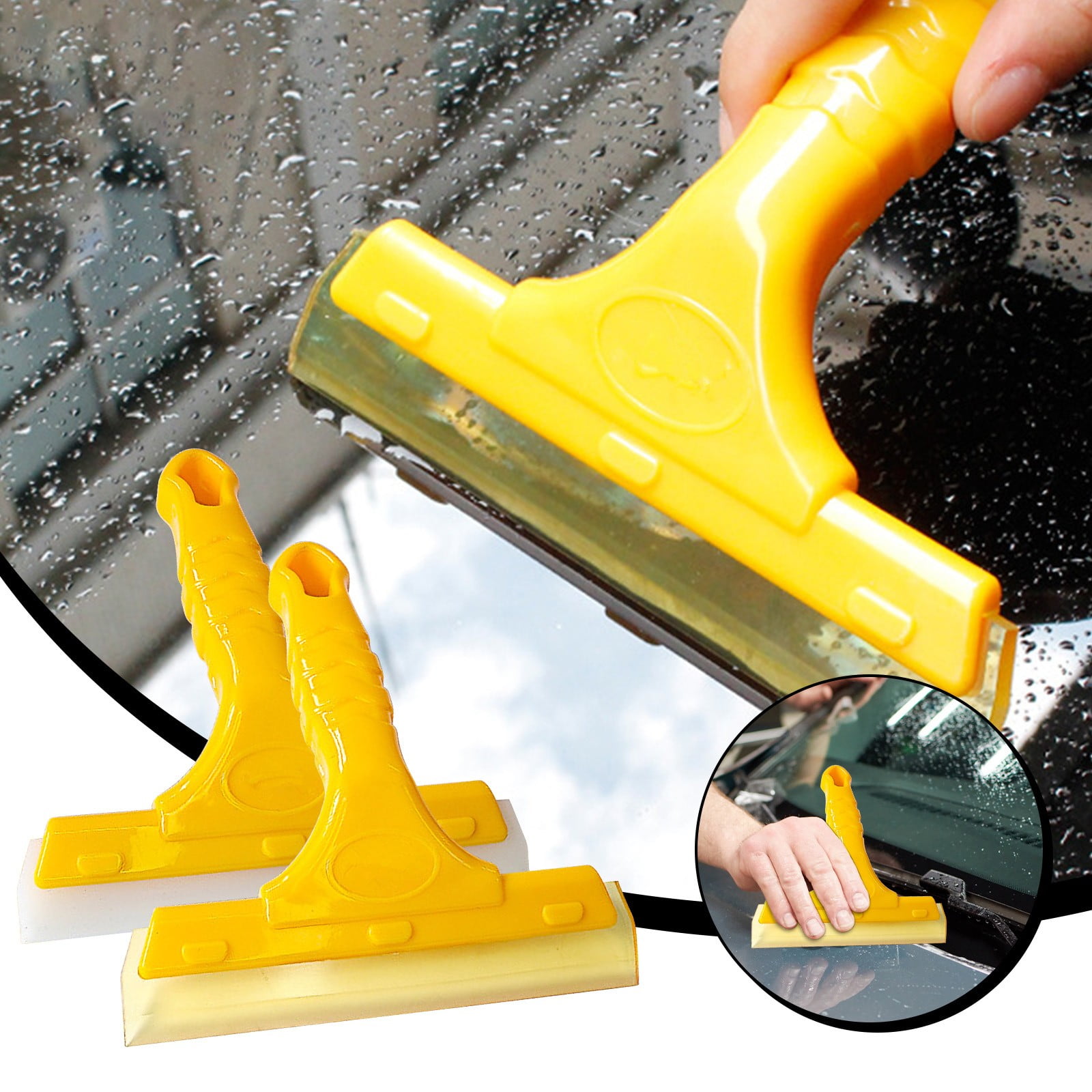 2x Window Squeegee Shower Cleaner Car Home Glass Wash Water Wiper Blade