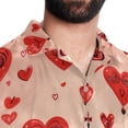 thumbnail image 5 of Eiffel Tower Valentine's Day Men's Short Sleeve Shirts with Spread Collar Tops, Casual Printed Poplin Shirt, Button Down Short Summer Beach Shirts - Unisex, 5 of 6