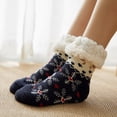 thumbnail image 5 of siminsem Christmas Socks for Women Thick Cotton Printed Floor Carpet Socks Warm Cozy Crew Novelty Holiday Stockings Soft Breathable Winter Socks Stocking Stuffers Gifts for Her, Navy,One Size, 5 of 7