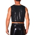 thumbnail image 3 of INSPIRE CHIC Men's Metallic Sequins Crewneck Sleeveless Cropped Festival Tank Top M Black, 3 of 5
