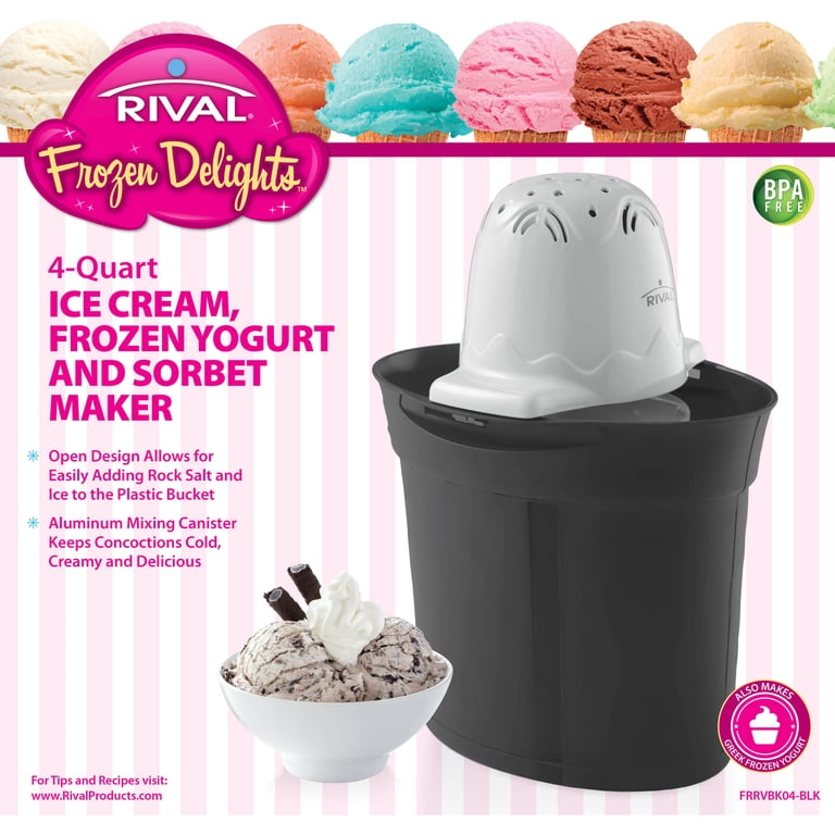 Rival 4 Quart Black Ice Cream Bucket - Walmart.com