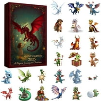 Christmas Advent Calendar 24 Days, Dragon-Themed Forest Surprise Calendar, Premium Durable Holiday Countdown Calendar, Ideal All-Age Christmas Gift for Family, Festive Home Decor