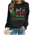 thumbnail image 5 of WEAIXIMIUNG Sweat à Capuche pour Femmes Mode de Noël Imprimé Arbre de Noël Lettre Manches Longues Col Rond, 5 of 5