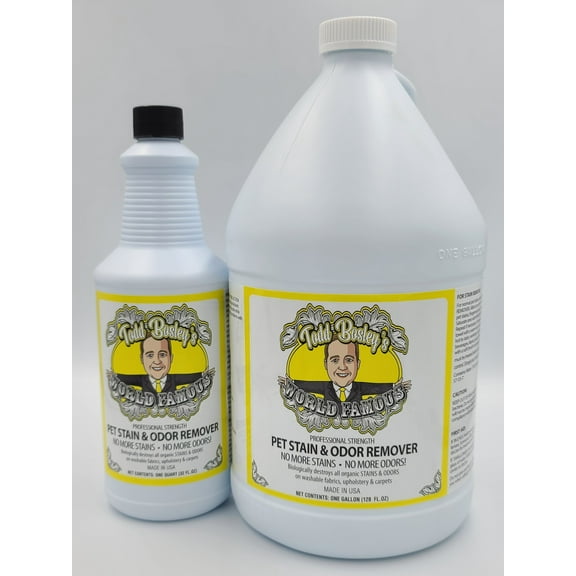 Todd Bosley's World Famous Pro Strength Pet Stain & Odor Remover - 1 Gallon & 1 Quart - Powerful Enzymes That Remove The Odor Completely, Not Just Mask It, Leaving An Incredibly Pleasant Scent Behind!