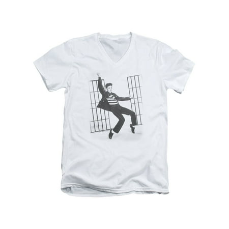 Elvis Dance T-shirt - Elvis Presley The King Rock Jailhouse Rock Dance Pose Adult V-Neck T-Shirt Tee