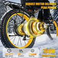 thumbnail image 2 of EOEOTWO 26" Fat tire Electric Bike for Adults, 750W Peak Motor, 28 MPH Speed, 60 Miles Range Mountain Ebike, 48V 15Ah Removable Battery, Off-Road EBike for Men & Women, 7 Speed, 2 of 11