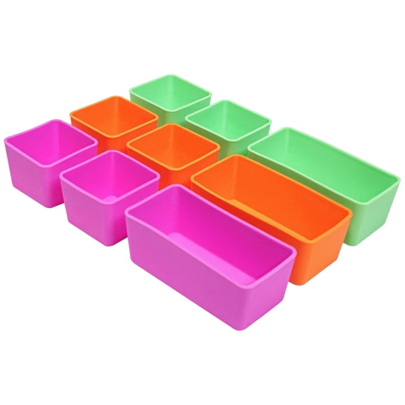 9 Pcs Silicone Lunch Box Dividers, Bento Box Accessories, Food-Safe Microwave Safe Containers, Colorful Little One Bento Box Dividers, 3 Rectangular and 6 Square