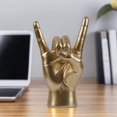 thumbnail image 5 of Rock Hand Gesture Statue Rock Music Art Craft Finger Sculpture for Rock Music Lover Study Room Decor, Gold R Hand, 5 of 5