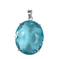 thumbnail image 1 of GEMHUB 19.50 Gram Blue Topaz Gemstone Pendant, Fine Solid 925 Silver Oval Shape Citrine Pendant, 1 of 4