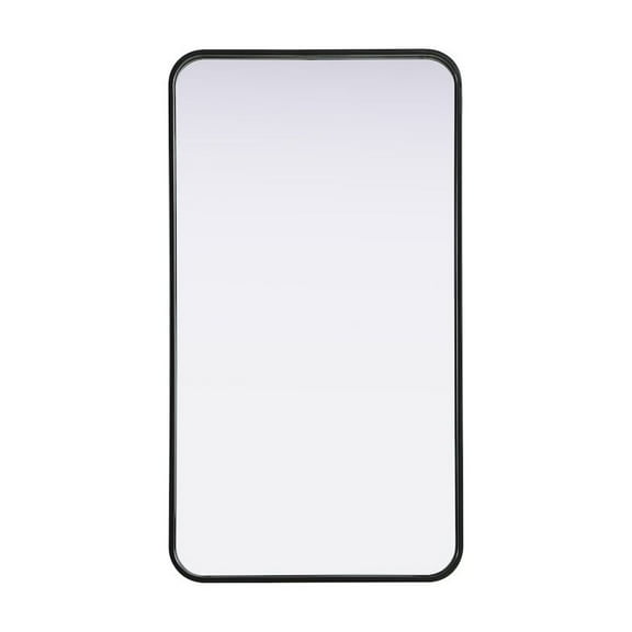 Elegant Decor Contour Metal Rectangle Mirror 20x36 in Black