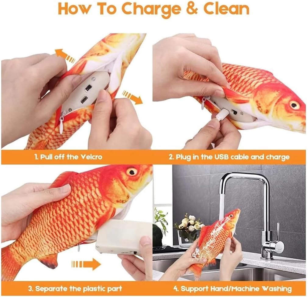 2026 New Flopping Fish Cat Toy Rechargeable, Small Floppy Fish Cattoy, Realistic Flopping Fishs Catnip Cat Toys, Interactive Chew & Kicker Toys, Pet Chew Toy for All Breeds (3Pcs)