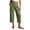Army Green-PANTS, variant on Women's Gingham Capri Wide Leg Pants High Waist Drawstring Lightweight Cropped Trousers Blue XXL