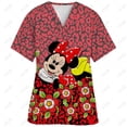 thumbnail image 3 of Ropa de enfermería navideña con estampado de dibujos animados de Minnie y Mickey Mouse, camisetas de mujer, uniforme de trabajo de manga corta para mascotas, camisa de disfraz, 3 of 5
