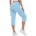 thumbnail image 4 of Lisingtool Clearance Pants for Women Cropped Pants Cargo Pants for Women Women's Solid Color Casual Hiking Pants Outdoor Pants Summer Pants Lightweight Stretch Hiking Pants OverallsS-3XL, 4 of 9