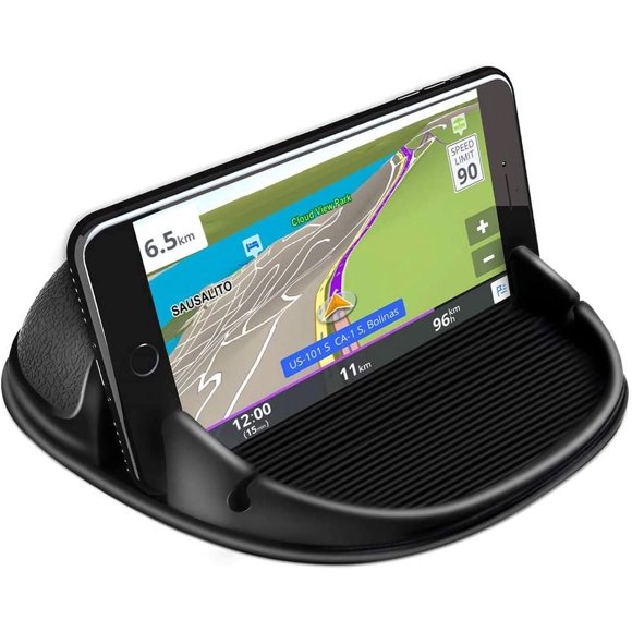 Support de Téléphone de Voiture en Silicone Adapté à Divers Tableaux de Bord, Support de Téléphone de Bureau Antidérapant Compatible avec iPhone, Samsung, Téléphone Intelligent Android, Appareils GPS, etc., Noir