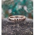 thumbnail image 3 of Garnet Wedding Half Eternity Band Ring Anniversary Stacking Ring 925 Sterling Silver Yellow Gold Plated Gemstone Jewelry For Women Gift By KIRAN FINE JEWELS, 3 of 5