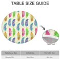 thumbnail image 6 of Vibrant Boho Floral Print Elastic Border Tablecloth - Stretchable Round Table Cover for Dining - Fits 52 to 56 Inch, 6 of 7