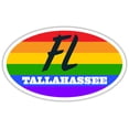thumbnail image 1 of Tallahassee FL Florida Leon County Rainbow Pride Flag 6 Stripes Pride Flag Euro Decal Bumper Sticker 3M Vinyl 3" x 5", 1 of 3