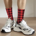 thumbnail image 6 of Balery Buffalo Plaid Red Black Pattern Crew Socks Unisex– Soft & Breathable Socks for Men & Women, One-Size Fits Most (US 5-11), Comfortable & Durable for Daily Wear, 6 of 6