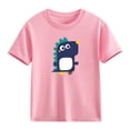 thumbnail image 4 of Avrnliq Girls Pink Cartoon Dinosaur T Shirt, 100% Cotton Relaxed Fit Crewneck Tee, Fade-Resistant Skin-Friendly Top for School & Play, Sizes 2-13 Years,Size 5-6 T, 4 of 6