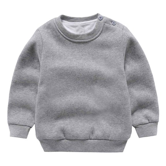 TIREOW Girls and Boys Sweatshirts Round Neck Long Sleeve Pullover Sweatshirt Solid Color Loose Fit Soft Casual Pullovers Top