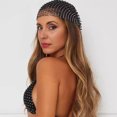 thumbnail image 4 of Rhinestone Pirate Hat Elastic Snood Scarf Cap Masquerade Ball Cosplay Events Mesh Hollow Out Headscarf, 4 of 8