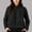Black, variant on Quilted Fleece Lined Casual Jacket for Women 2025 Winter Long Sleeve Stand Collared Zip Up Cropped Coat Outerwear