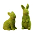 thumbnail image 2 of Artificial Spring Festival Imitation Flocked Rabbit Garden Statue Porch Patio Hallway Plant Pot Bunny Sculpture indoor e outdoor home Decor Crafts sentarse con soporte Macarena Estatua de conejo al aire libre, 2 of 8
