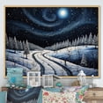 thumbnail image 2 of Designart "Frosty Road Leading into Winter's Embrace V" Extra Large Landscapes Framed Wall Art - Modern Blue Road Entryway Framed Wall Art, 2 of 7