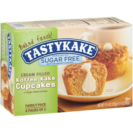 Tastykake Sensables Sugar Free Cream Filled Koffee Kake Cupcakes, 6 count, 11.25 oz