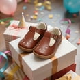 thumbnail image 4 of STQ Toddler Mary Jane Shoes Girl Wide Toe Box Dress Shoes School Uniform Church Cute Princess Flats Shoe for Christmas Birthday Party Kids Lamour Fashion Brown Toddler 9, 4 of 9