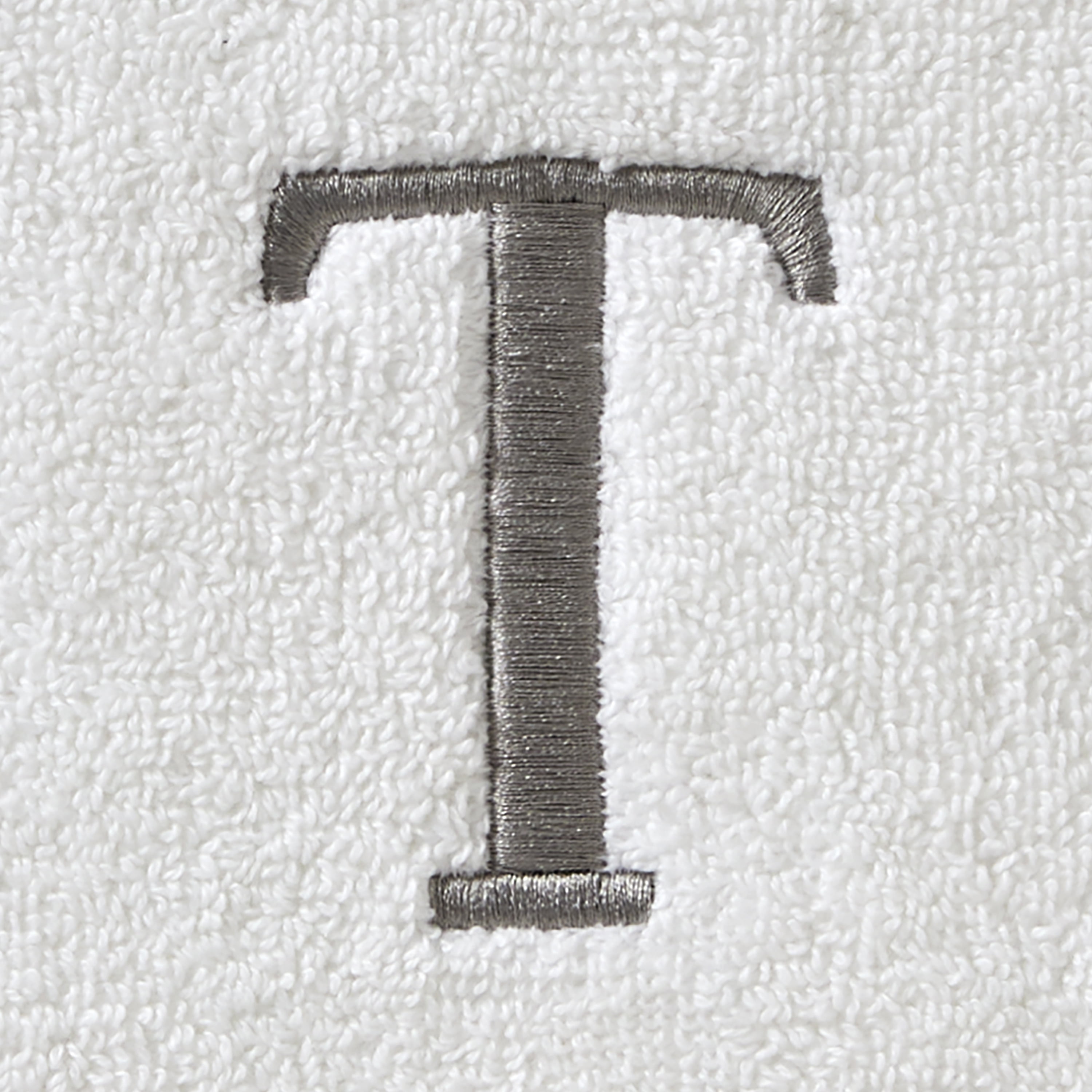 SKL Home Casual Monogram Bath Towel, "T", White