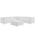 thumbnail image 1 of Sectional Sofa Set, Faux Vegan Leather, White, Modern Contemporary Urban Design, Living Lounge Room Hotel Lobby Hospitality, 1 of 10