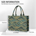 thumbnail image 3 of Large Capacity Tote Bag,Teal Marble Gold Wave Pattern Handbag Fashion Luxury Tote Bag,15.7"x13"x 5.1" Inches,Laptop Compatible, 3 of 6
