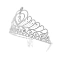 thumbnail image 3 of EeaseCA Birthday Party Rhinestone Crystal Tiara Crown Sweet 21 Birthday Tiara (Silver), 3 of 7