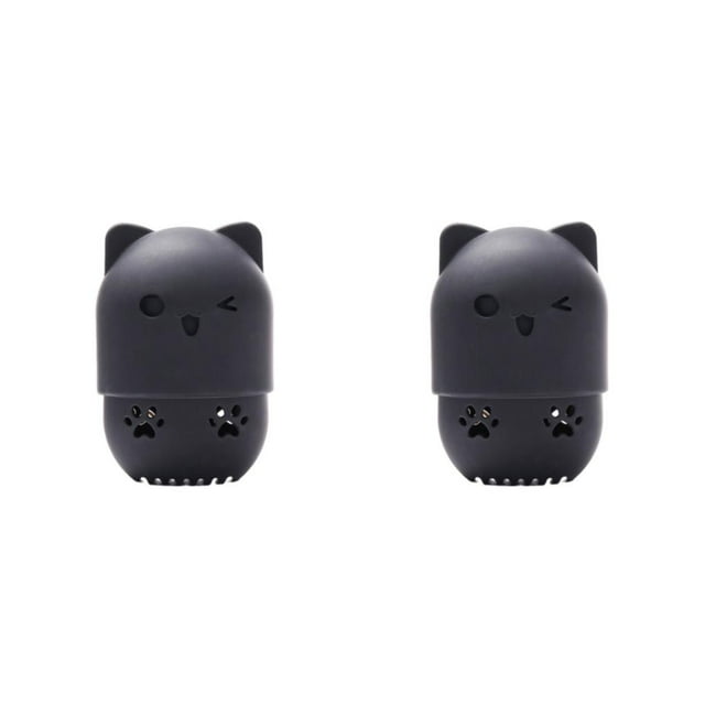 relayinert And Organize Cat Shaped Sponges Washable And Reusable Storage Box Bottom black 2Set