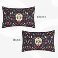 thumbnail image 5 of LNWH Rectangle Pillow Cover, Traditional Day Of The Dead Skull Cushion Covers Pillowcase for Couch Bedroom Sofa, 20"x30", 5 of 7
