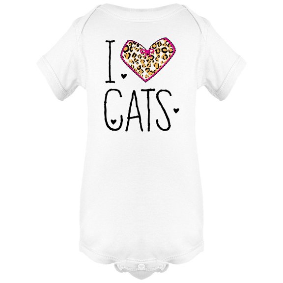 "I Love Cats" Patterned Heart Bodysuit Infant -Image by Shutterstock, 6 Months