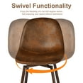 thumbnail image 5 of Homy Casa Set of 2 Swivel Barstools with Backrest and Footrest for Home Bar, Kitchen Island, and Dining Area, 5 of 5