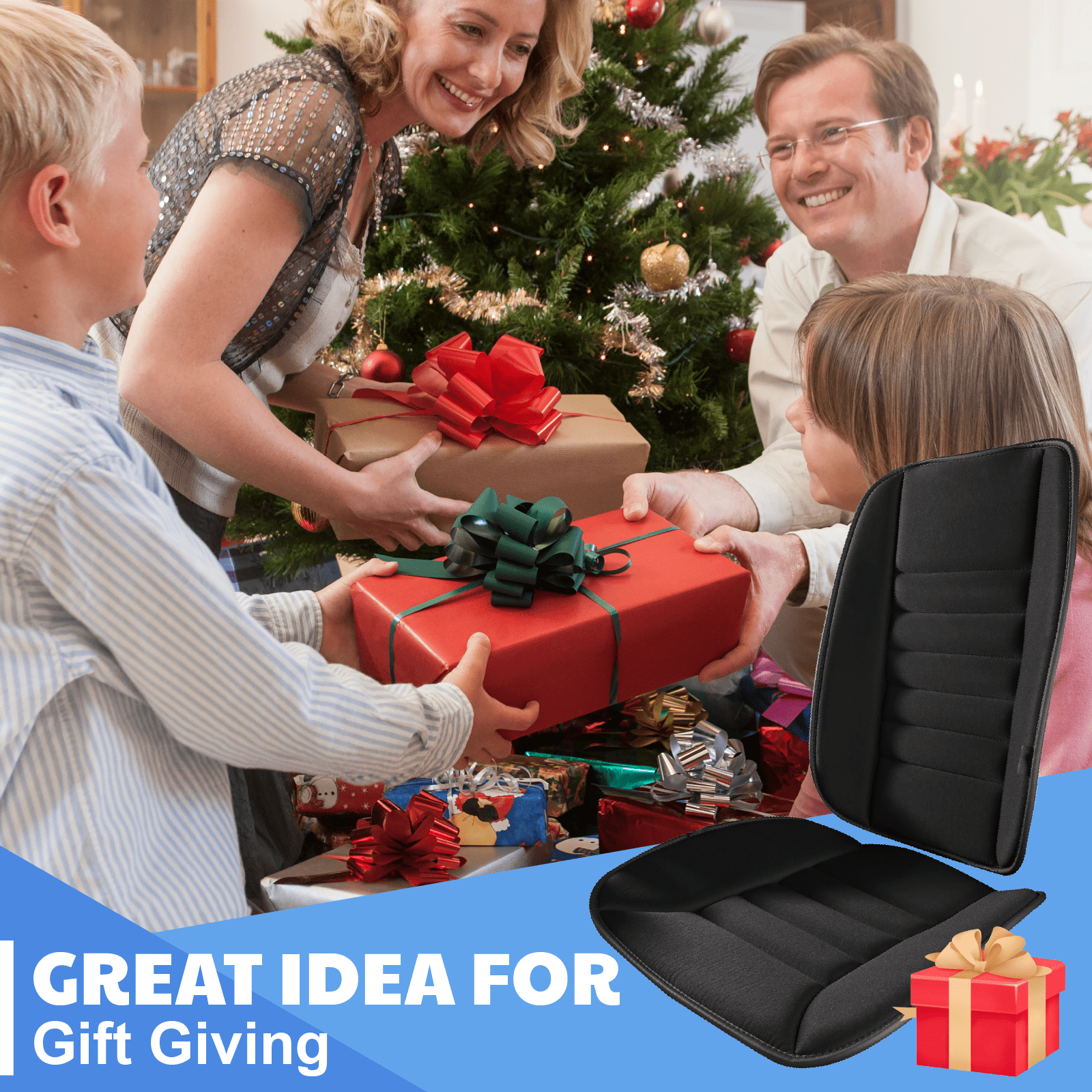 Maxphenix Memory Foam Car Seat Cushion with Back Support, 19"L x 1.2"W x 20"H