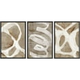 thumbnail image 3 of PixonSign Framed Wall Art Set White Brown Pastel Paint Strokes Shapes Canvas Print Abstract Cozy Neutral Wall Decor Modern Art Nordic for Living Room, Bedroom, Office - 24"x36"x3 Black, 3 of 5
