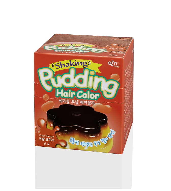 EZN Shaking Pudding Hair Dye Color 6.4 Coral Orange, DIY Kit Included